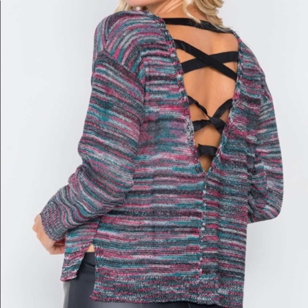 Cross Cross Open Back Sweaters